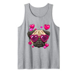 Pug Valentines Day Shirt Heart Dog Lover Gift Tank Top
