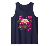 Pug Valentines Day Shirt Heart Dog Lover Gift Tank Top
