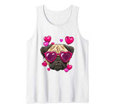 Pug Valentines Day Shirt Heart Dog Lover Gift Tank Top