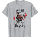 Pugs And Kisses Red Hearts Valentine’s Graphic T-Shirt