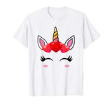 Rainbow Unicorn – Valentines Outfit 8 9 12 year Girls Gift T-Shirt
