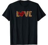 Red Buffalo Plaid Leopard Print Hearts Love Valentine’s Day T-Shirt