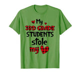 Red Plaid My 3rd Grade Students Stole My Heart Valentines T-Shirt