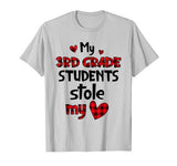 Red Plaid My 3rd Grade Students Stole My Heart Valentines T-Shirt