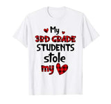 Red Plaid My 3rd Grade Students Stole My Heart Valentines T-Shirt