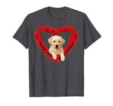 Rose Heart Yellow Lab Puppy Valentines Day Cute T-Shirt