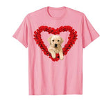 Rose Heart Yellow Lab Puppy Valentines Day Cute T-Shirt