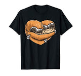 Sloth Heart Valentines Day Shirt Gift for Girls Men Women