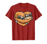 Sloth Heart Valentines Day Shirt Gift for Girls Men Women