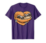 Sloth Heart Valentines Day Shirt Gift for Girls Men Women
