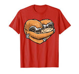 Sloth Heart Valentines Day Shirt Gift for Girls Men Women