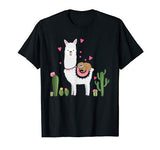 Sloth Riding Llama Heart Tshirt Funny Valentines Day Gift T-Shirt