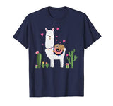 Sloth Riding Llama Heart Tshirt Funny Valentines Day Gift T-Shirt
