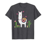 Sloth Riding Llama Heart Tshirt Funny Valentines Day Gift T-Shirt