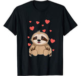 Sloth Valentine’s Day T-Shirt for Kids Girls Women Heart T-Shirt