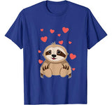 Sloth Valentine’s Day T-Shirt for Kids Girls Women Heart T-Shirt