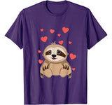 Sloth Valentine’s Day T-Shirt for Kids Girls Women Heart T-Shirt