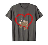 Sloth Valentines Day Womens Sloths Lover Valentine Heart Tee T-Shirt