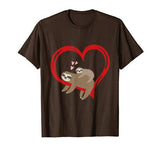 Sloth Valentines Day Womens Sloths Lover Valentine Heart Tee T-Shirt