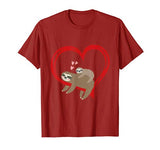 Sloth Valentines Day Womens Sloths Lover Valentine Heart Tee T-Shirt