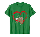 Sloth Valentines Day Womens Sloths Lover Valentine Heart Tee T-Shirt