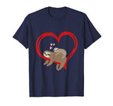 Sloth Valentines Day Womens Sloths Lover Valentine Heart Tee T-Shirt