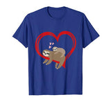 Sloth Valentines Day Womens Sloths Lover Valentine Heart Tee T-Shirt