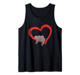 Sloth Valentines Day  Womens Sloths Valentine Heart Tank Top