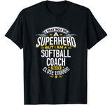 Softball Coach TShirt Gift Idea Superhero Softball Shirt
