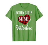 Sorry Girls Mimi Is My Valentine Heart Buffalo Plaid Boys T-Shirt