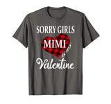 Sorry Girls Mimi Is My Valentine Heart Buffalo Plaid Boys T-Shirt