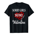 Sorry Girls Mimi Is My Valentine Heart Buffalo Plaid Boys T-Shirt