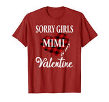 Sorry Girls Mimi Is My Valentine Heart Buffalo Plaid Boys T-Shirt