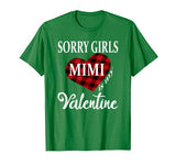 Sorry Girls Mimi Is My Valentine Heart Buffalo Plaid Boys T-Shirt