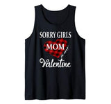 Sorry Girls Mom Is My Valentine Heart Buffalo Plaid For Boys Tank Top