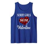 Sorry Girls Mom Is My Valentine Heart Buffalo Plaid For Boys Tank Top