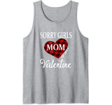 Sorry Girls Mom Is My Valentine Heart Buffalo Plaid For Boys Tank Top
