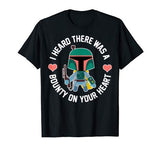Star Wars Boba Fett Bounty Heart Valentine’s Graphic T-Shirt