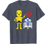 Star Wars C-3PO R2-D2 Droid Love Valentine’s Graphic T-Shirt