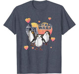 Star Wars Porg Hearts Group Shot Valentine Graphic T-Shirt