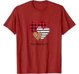 Striped Plaid Leopard Printed Splicing Heart Grandma Life T-Shirt