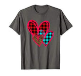 Striped Plaid Leopard Printed Splicing Heart Valentine’s Day T-Shirt