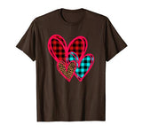 Striped Plaid Leopard Printed Splicing Heart Valentine’s Day T-Shirt