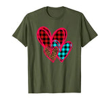 Striped Plaid Leopard Printed Splicing Heart Valentine’s Day T-Shirt