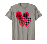 Striped Plaid Leopard Printed Splicing Heart Valentine’s Day T-Shirt