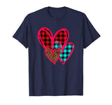 Striped Plaid Leopard Printed Splicing Heart Valentine’s Day T-Shirt