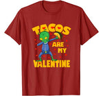 Tacos Are My Valentine Dabbing Alien Valentines Day Gift Kid T-Shirt