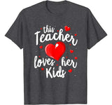 Teacher Valentines Day Shirt This Teacher Loves Her Kids T-Shirt