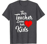 Teacher Valentines Day Shirt This Teacher Loves Her Kids Tee T-Shirt