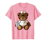 Teddy Bear Nurse Nursing T-Shirt for Valentine Day Gifts